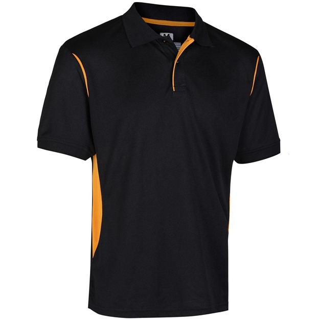 Unbranded Teamwear Premium Polo Black/Amber Kids front