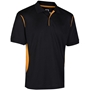 Unbranded Teamwear Premium Polo Black/Amber Kids front 