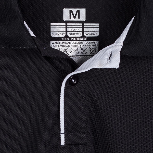 Unbranded Teamwear Premium Polo Black/White Kids detail