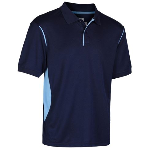 Unbranded Teamwear Premium Polo Navy/Sky - Front Unbranded Teamwear Premium Polo Navy/Sky - Front