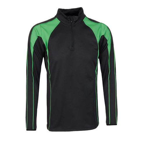 Unbranded Teamwear Pro Midlayer Black/Emerald Kids - Front Unbranded Teamwear Pro Midlayer Black/Emerald Kids - Front