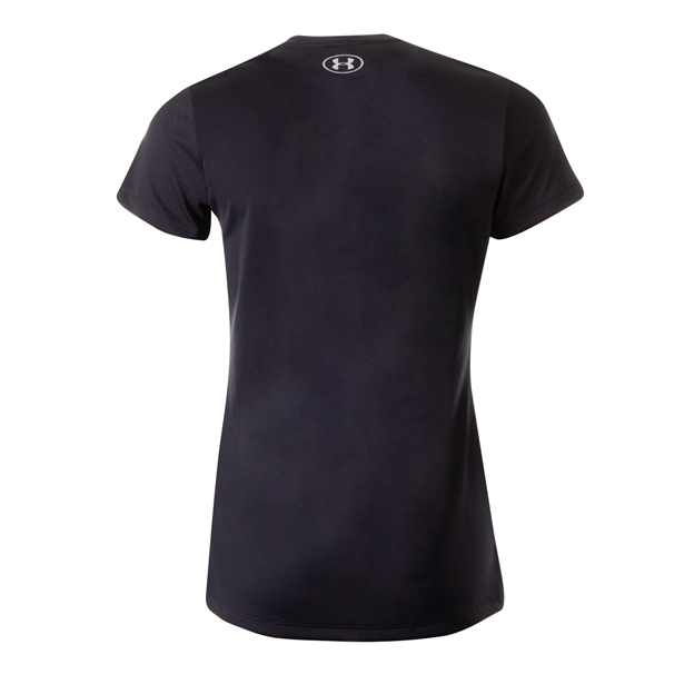 Under Armour Womens Tech V-Neck Tee - Black - Back