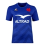 France Womens Home Rugby Shirt - Short Sleeve Royal 2023 - Front 