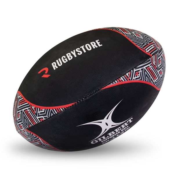 Gilbert Rugbystore Supporters Rugby Ball - Black - New Front Ima