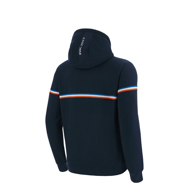 Rugby World Cup 2023 Macron Kids Full Zip Hoodie - Navy - Back