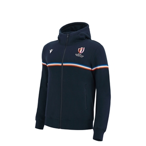 Rugby World Cup 2023 Macron Kids Full Zip Hoodie - Navy - Front