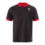 Macron Wales Mens Polycotton Polo - Black - Front 