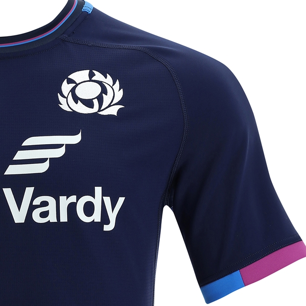 Macron Scotland Mens Bodyfit Home Rugby Shirt - Short Sleeve - D