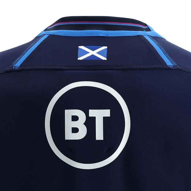 Macron Scotland Mens Bodyfit Home Rugby Shirt - Short Sleeve - D