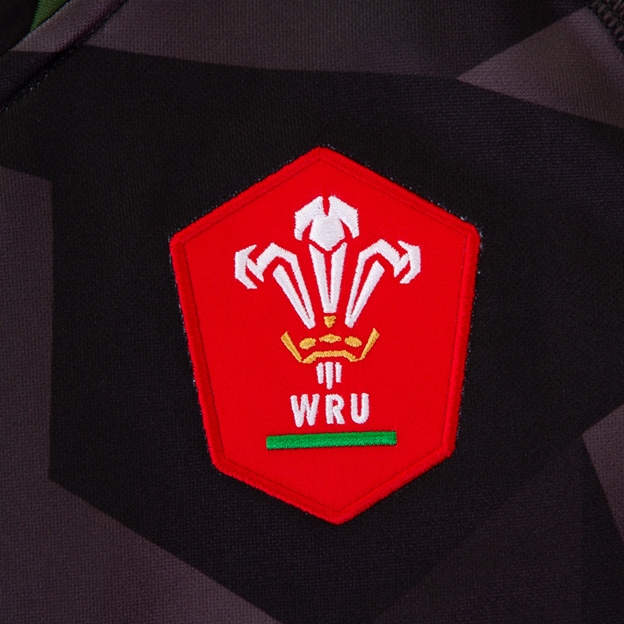 Macron Wales Kids Poly Alternate Rugby Shirt - Short Sleeve - Ba