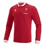 Macron Wales Mens Classic Home Rugby Shirt - Long Sleeve - Front 