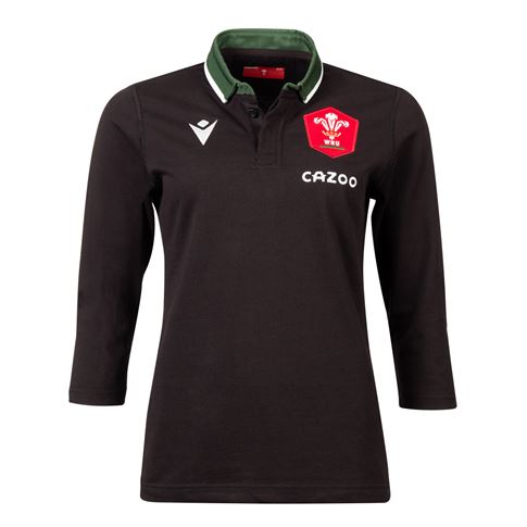 Wales Womens Classic Alternate Rugby Shirt - 3/4 Sleeve 2023 - F Wales Womens Classic Alternate Rugby Shirt - 3/4 Sleeve 2023 - F