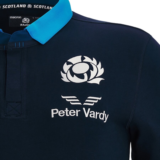 Scotland Mens Classic Home Rugby Shirt - Long Sleeve Navy 2023 -