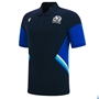 Scotland Mens Travel Polycotton Polo - Navy 2023 - Front 