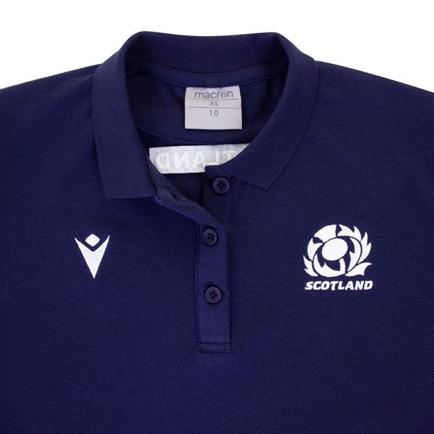 Scotland Womens Travel Polycotton Polo - Navy 2023 - Scotland Th
