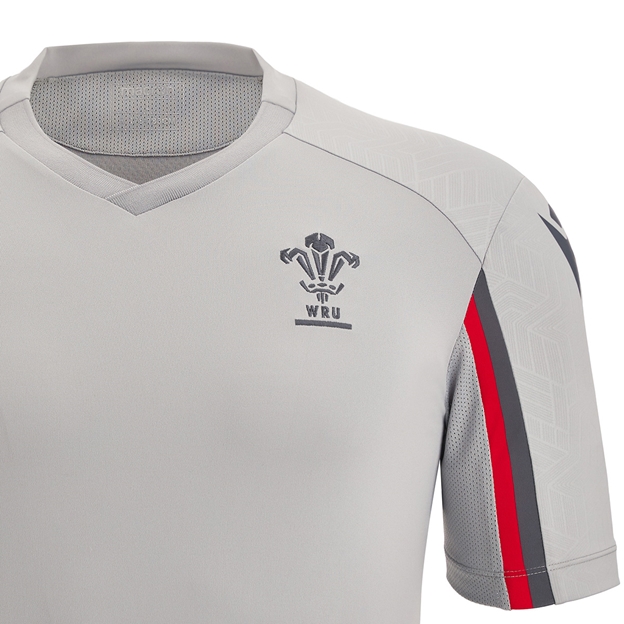 Wales Mens Training Gym Tee - Grey 2023 - Wales Logo