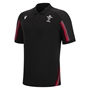 Wales Mens Travel Tech Polo - Black 2023 - Front 