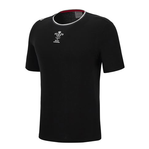 Wales Kids Leisure Cotton Tee - Black 2023 - Front Wales Kids Leisure Cotton Tee - Black 2023 - Front