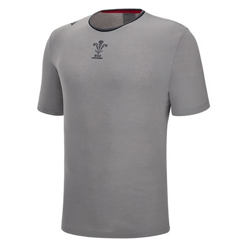 Wales Mens Leisure Cotton Tee - Grey 2023 - Front Wales Mens Leisure Cotton Tee - Grey 2023 - Front