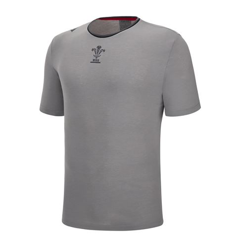 Wales Kids Leisure Cotton Tee - Grey 2023 - Front Wales Kids Leisure Cotton Tee - Grey 2023 - Front