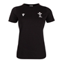 Wales Womens Leisure Cotton Tee - Black 2023 - Front 