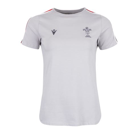 Wales Womens Leisure Cotton Tee - Grey 2023 - Front Wales Womens Leisure Cotton Tee - Grey 2023 - Front