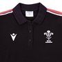 Wales Womens Leisure Polo - Black 2023 - Wales and Macron Logos 