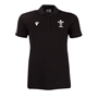 Wales Womens Leisure Polo - Black 2023 - Front 