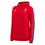 Wales Womens Leisure Full Zip Hoodie - Red 2023 - Front 