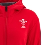 Wales Womens Leisure Full Zip Hoodie - Red 2023 - Wales Logo 