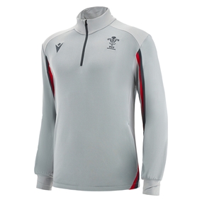 Wales Mens Travel 1/4 Zip Fleece - Grey 2023 - Front