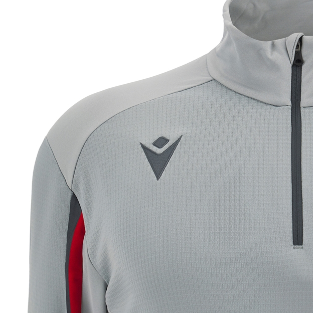Wales Mens Travel 1/4 Zip Fleece - Grey 2023 - Macron Logo
