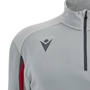 Wales Mens Travel 1/4 Zip Fleece - Grey 2023 - Macron Logo 