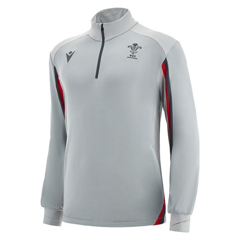Wales Kids Travel 1/4 Zip Fleece - Grey 2023 - Front Wales Kids Travel 1/4 Zip Fleece - Grey 2023 - Front