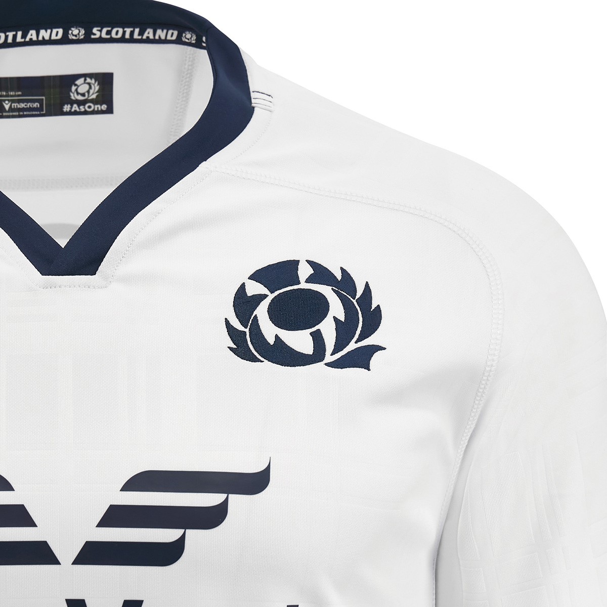 thumbnail image 2 of Scotland Rugby Shirt For Men - Breathable Polyester, Rampant Lion Logo, Navy With White Piping 2 of 11