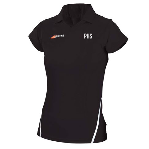 Peebles HS Hockey Womens Grays Playing Top Black - Front Peebles HS Hockey Womens Grays Playing Top Black - Front