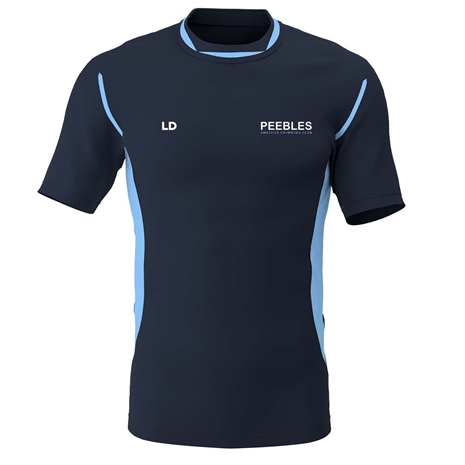 Peebles ASC Pro Training Tee Navy/Sky Kids - Front
