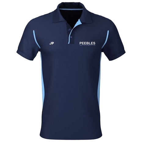 Peebles ASC Premium Polo Navy/Sky - Front