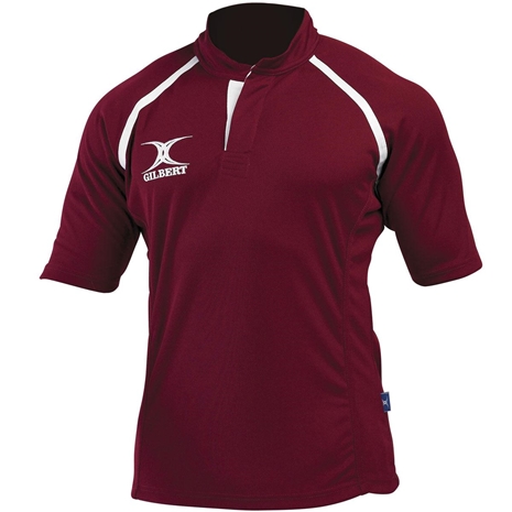 Gilbert Teamwear Xact Plain Match Shirt Maroon Kids - Front