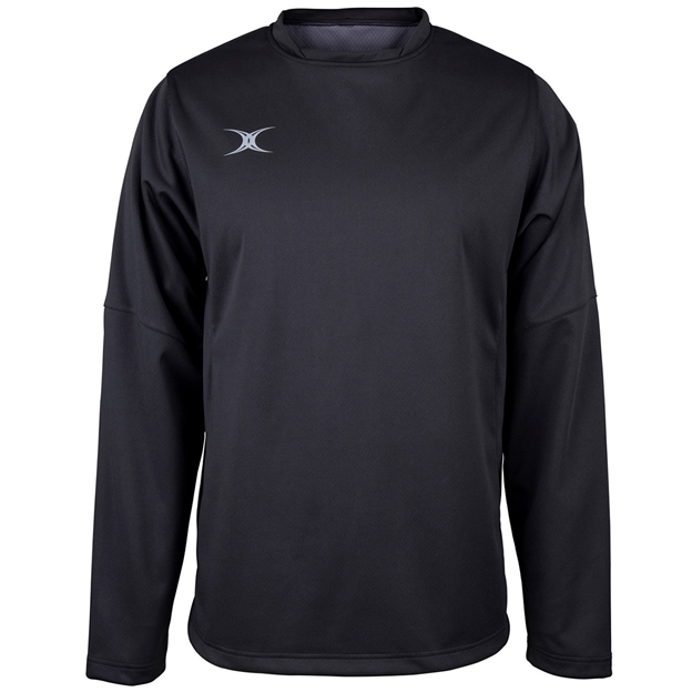 Gilbert Teamwear Pro Warm Up Top Black - Front 1