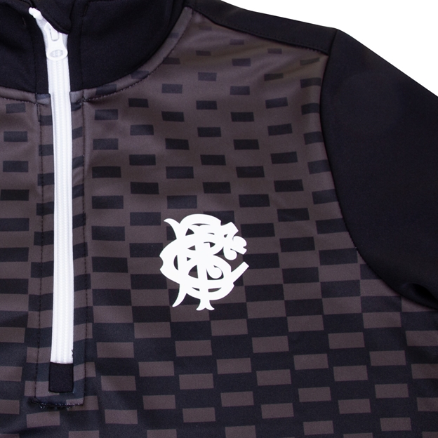 Barbarians Mens Solar 1/4 Zip Fleece - Black - Barbarians Logo