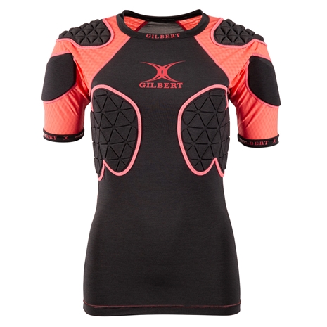 Gilbert Ladies Triflex Lite Rugby Shoulder Pads Black - Front