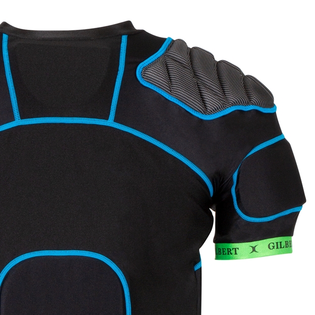 Gilbert Adults XP500 Rugby Shoulder Pads - Black - Back Padding