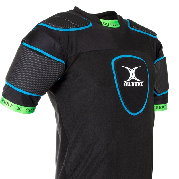 Gilbert Adults XP100 Rugby Shoulder Pads - Black - Side