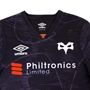 Ospreys Kids Home Rugby Shirt - Short Sleeve Black 2023 - Ospres 