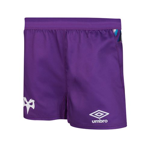 Ospreys Kids Euro Rugby Shorts - Purple 2023 - Front Ospreys Kids Euro Rugby Shorts - Purple 2023 - Front