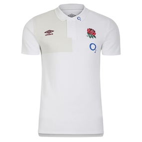 England Mens Polo - Brilliant White 2024 - Front