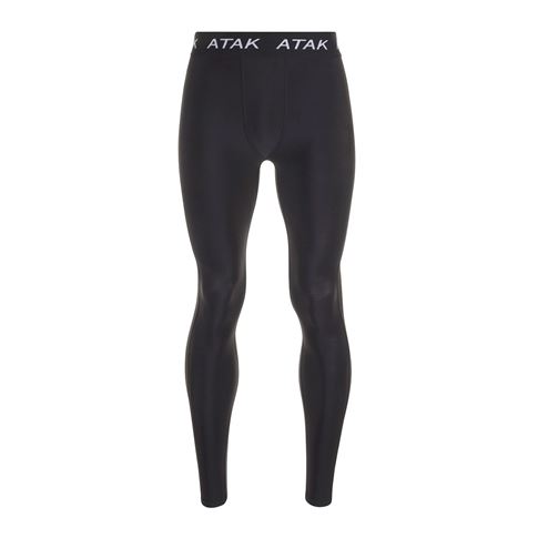 Atak Mens Compression Leggings - Black - Front Atak Mens Compression Leggings - Black - Front