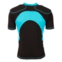 Body Armour Flexitop Rugby Shoulder Pads Black/Cyan - Back 