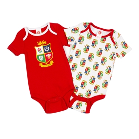 Brecrest Baby British & Irish Lions Twin Pack of Bodysuits - Red